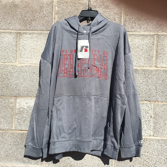 Russell Brand Mens 54/56 University Of Oklahoma Gray Red Hoodie Size 3XL NEW - Picture 1 of 7